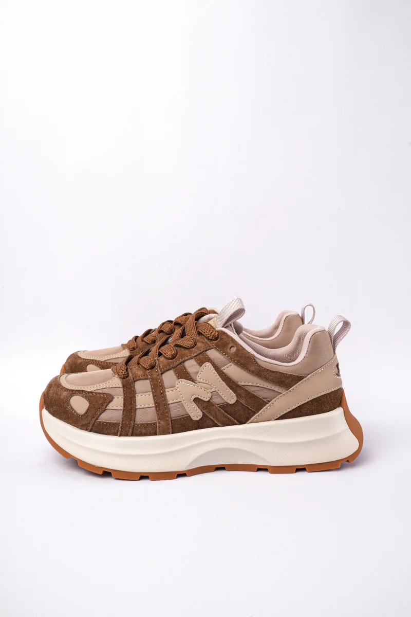 Tenis líneas café x kaki - Imagen 6