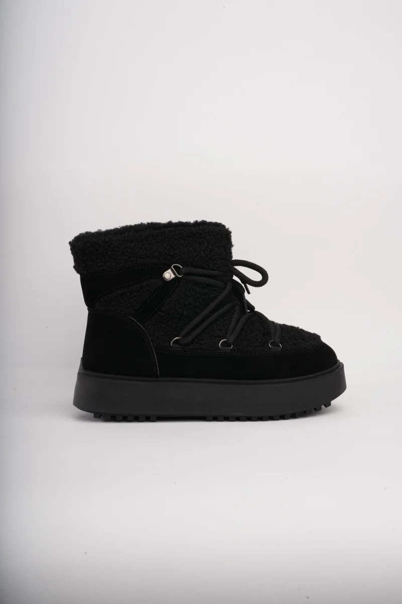 Botas de invierno negras x cordones - Imagen 3