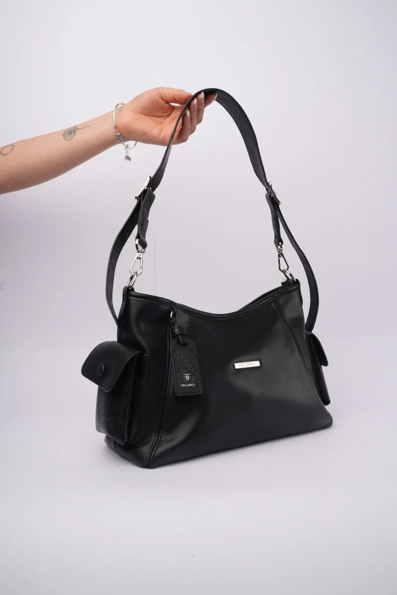 Bolso mediano ajustable negro - Imagen 4