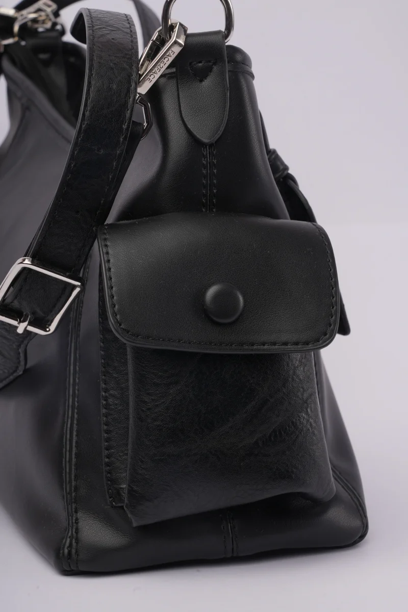 Bolso mediano ajustable negro - Imagen 5